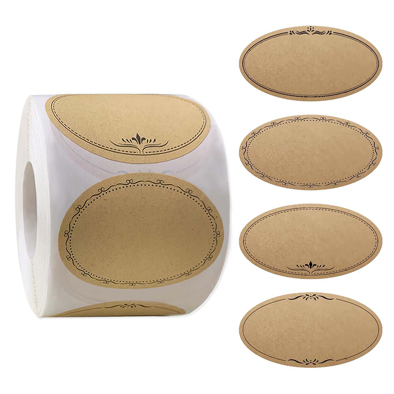 Food Storage Labels - 250 adesivos/rolo 2.5*1.4in papel kraft casa