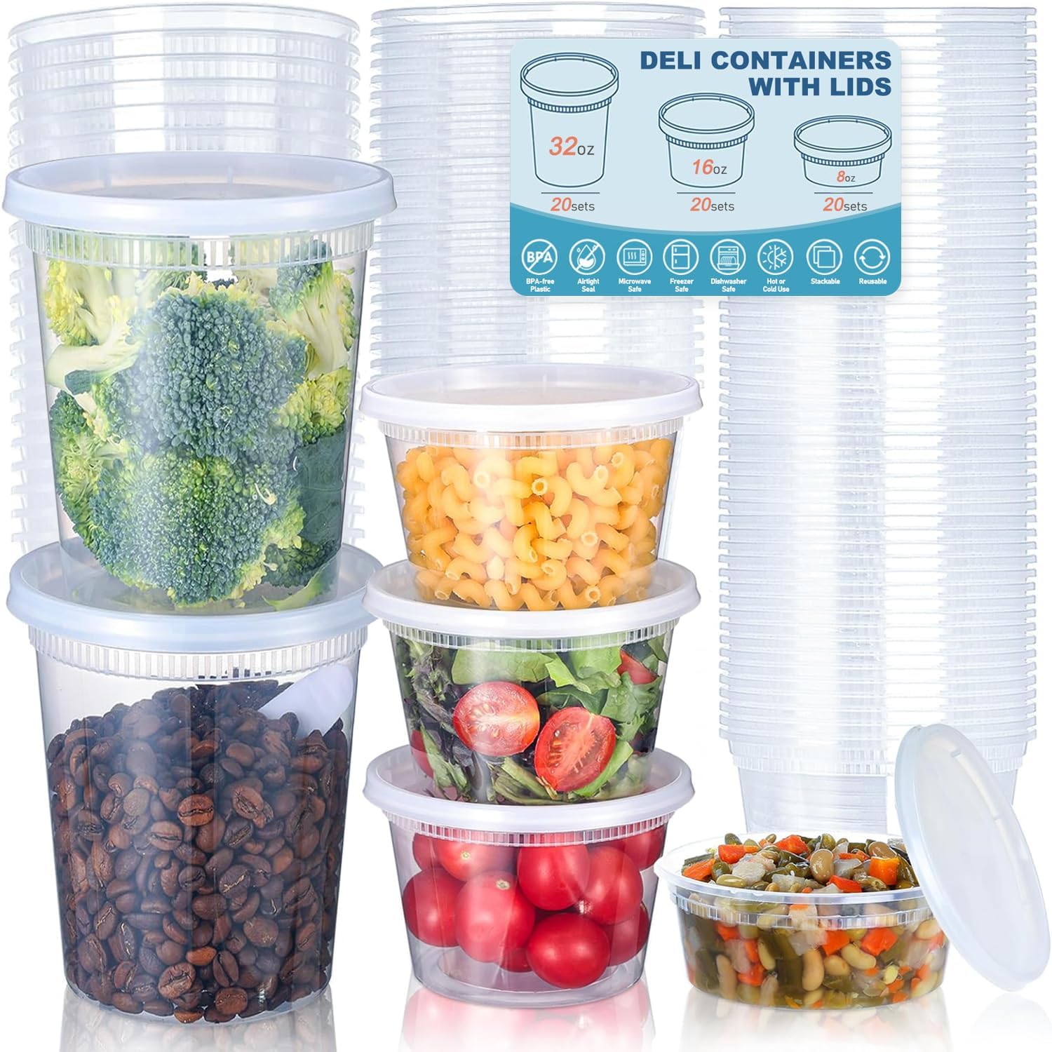24 recipientes de armazenament - Food Storage Meals avaliação e preço